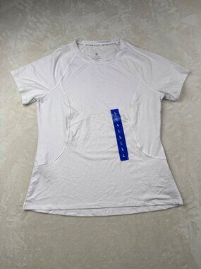 Spyder Active Womens White Performance T-Shirt Large Lightweight Stretch Short